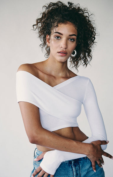 Blake - Lilac Cut Out Ribbed Crop Top