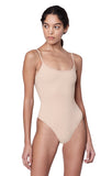 Elizabeth Nude Bodysuit Sleeveless Tank Top "Second Skin" Jersey. Side View