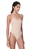 Elizabeth Nude Bodysuit Sleeveless Tank Top "Second Skin" Jersey. Side View Alt