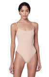 Elizabeth Nude Bodysuit Sleeveless Tank Top "Second Skin" Jersey. Front View